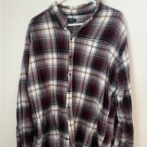 Croft & Barrow Men's Plaid Shirt - Maroon and White